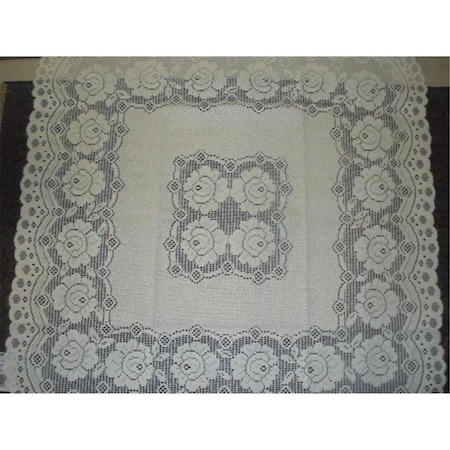 Fastfood 24 x 48 in. European Lace Table Topper, White FA2570095
